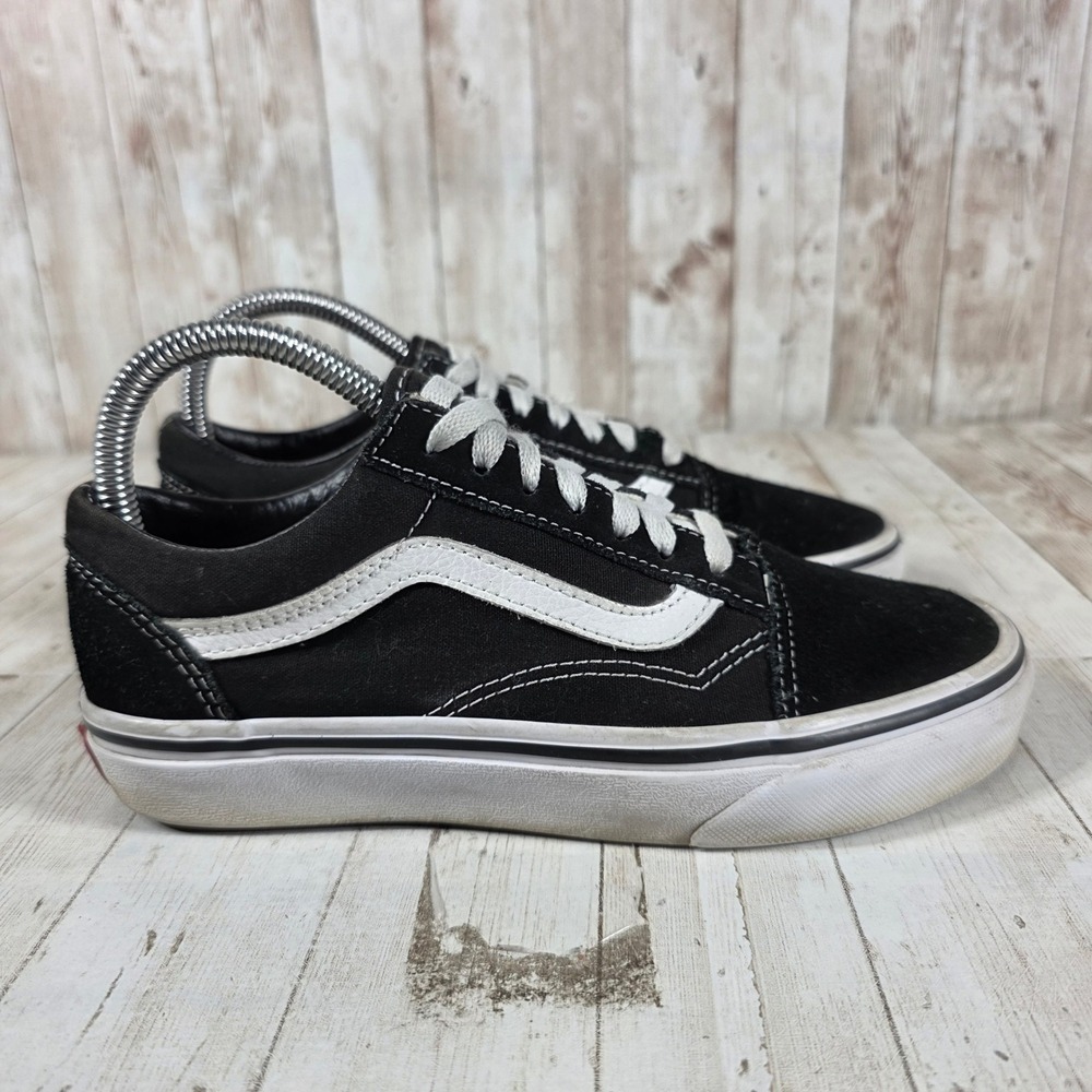 Vans Old‎ Skool Black White Suede Canvas Skate Shoes Womens 6.5 Mens 5.0 721565
